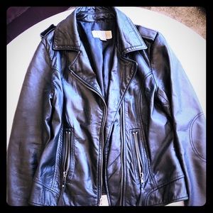 Black leather jacket Michael kors